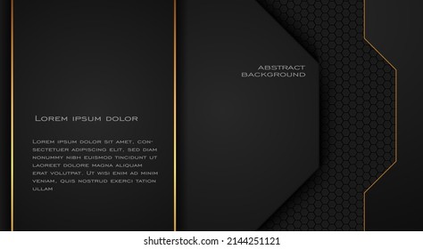Elegant black premium abstract background with luxury dark geometric elements