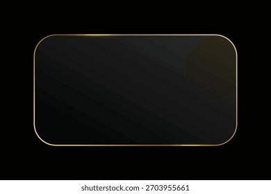 Elegante retângulo preto com moldura de ouro para projetos modernos ou apresentações de luxo, criando impacto visual sofisticado, ideal para projetos de marca de alto nível