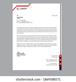 Elegant Black And Red Letterhead Template. Eps