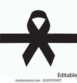 Elegant black ribbon design element for invitations logos and branding