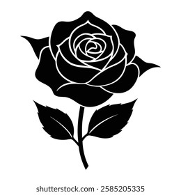 Elegant black rose design showcasing intricate details and artistic beauty in floral illustration