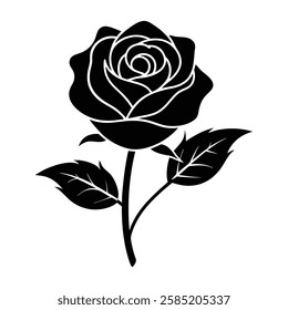 Elegant black rose design showcasing intricate details and artistic beauty in floral illustration