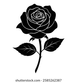 Elegant black rose design showcasing intricate details and artistic beauty in floral illustration