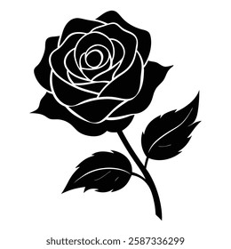 Elegant black rose design showcasing intricate details and artistic beauty in floral illustration