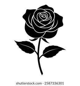 Elegant black rose design showcasing intricate details and artistic beauty in floral illustration