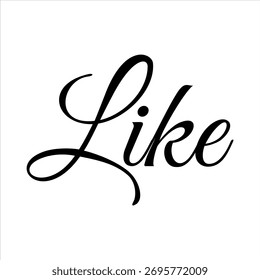 Elegant Black Script Typography for Like Flowing Calligraphy Word Art