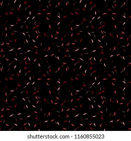 Elegant black seamless pattern with chaotic sparks in different shades of red and pink. Dark contrasting repeat backdrop using for cards, wallpapers, scrapbooking, print, gift wrap, manufacturing etc.