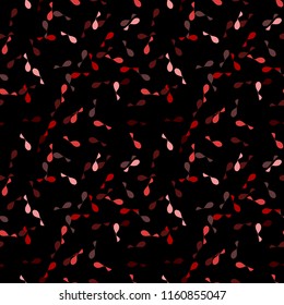Elegant black seamless pattern with chaotic sparks in different shades of red and pink. Dark contrasting repeat backdrop using for cards, wallpapers, scrapbooking, print, gift wrap, manufacturing etc.