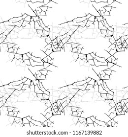 Elegant black seamless pattern with chaotic cracks in black, grey and white colors. Light contrasting repeat backdrop using for cards, wallpapers, scrapbooking, print, gift wrap, manufacturing etc.