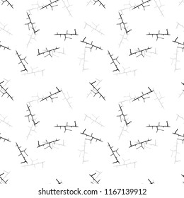 Elegant black seamless pattern with chaotic cracks in black, grey and white colors. Light contrasting repeat backdrop using for cards, wallpapers, scrapbooking, print, gift wrap, manufacturing etc.
