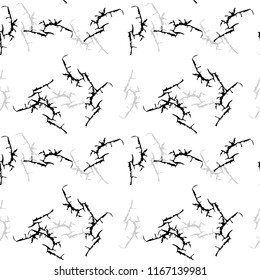 Elegant black seamless pattern with chaotic cracks in black, grey and white colors. Light contrasting repeat backdrop using for cards, wallpapers, scrapbooking, print, gift wrap, manufacturing etc.