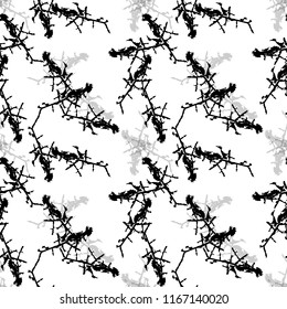 Elegant black seamless pattern with chaotic cracks in black, grey and white colors. Light contrasting repeat backdrop using for cards, wallpapers, scrapbooking, print, gift wrap, manufacturing etc.