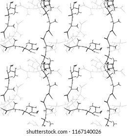 Elegant black seamless pattern with chaotic cracks in black, grey and white colors. Light contrasting repeat backdrop using for cards, wallpapers, scrapbooking, print, gift wrap, manufacturing etc.