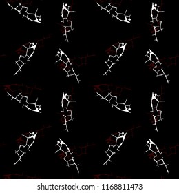 Elegant black seamless pattern with chaotic cracks in black, red and white colors. Light contrasting repeat backdrop using for cards, wallpapers, scrapbooking, print, gift wrap, manufacturing etc.