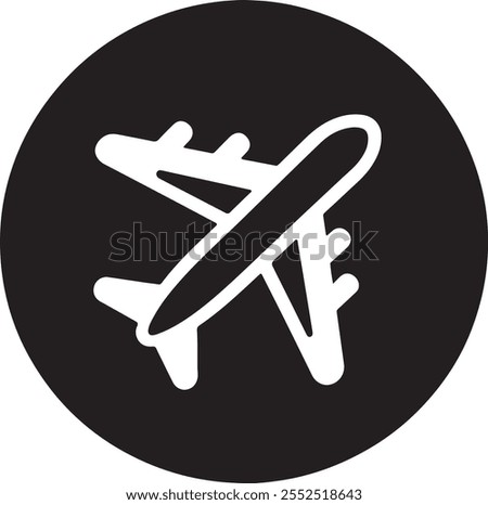 Elegant Black Silhouette airplane Vector on a White Background for Digital Illustrations
