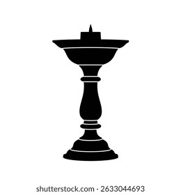 Elegant black silhouette candle holder design