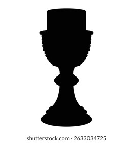 Elegant black silhouette chalice goblet vessel