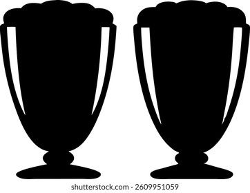 Elegant black silhouette of Milkshake vector art illustration.