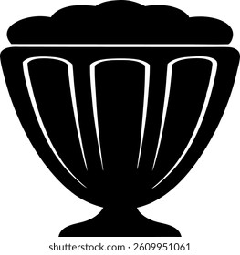 Elegant black silhouette of Milkshake vector art illustration.