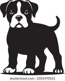 elegant black silhouette style dog logo template vector illustration art