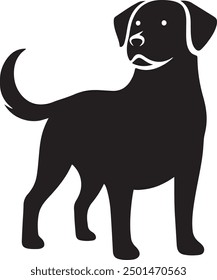 elegant black silhouette style dog logo template vector illustration art
