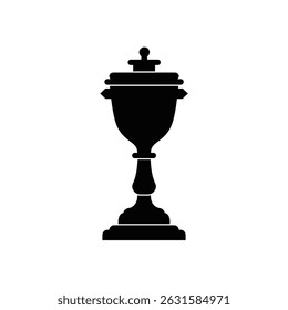 Elegant black silhouette trophy award cup