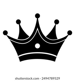 Elegante Ilustración vectorial de silueta negra de un ícono de corona, perfecta para añadir un toque de Regalías y sofisticación a tus diseños. Ideal para logotipos, emblemas y Elementos decorativos