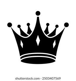 Elegante silueta negra Ilustración vectorial de un icono de la corona, perfecto para añadir un toque de Regalías y sofisticación a sus diseños. Ideal para logotipos, emblemas y Elementos decorativos