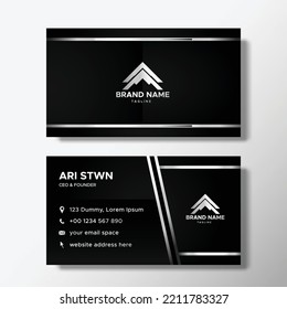 elegant black and silver business card design
