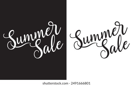 Elegant Black summer Sale Text Vector on white and black Background for Promotions and Advertisements. Eps 10