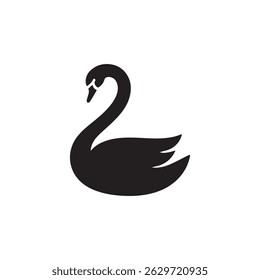 Silhueta de Cisne Negro Elegante OF