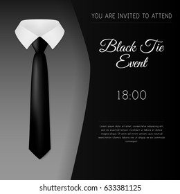 Elegant Black Tie Event Invitation Template. EPS10 Vector