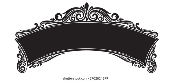 Elegante diseño de Anuncio de Vector negro aislado sobre fondo blanco, perfecto para agregar un toque de sofisticación y estilo a sus proyectos y diseños creativos