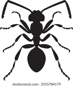 Elegant Black Vector Silhouette Design of an Ant for Minimalist Artwork and Nature-Inspired Projects