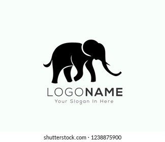 Elegant black walking elephant logo design inspiration