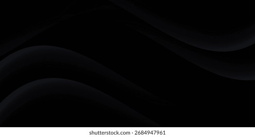 Fundo abstrato de onda preta elegante com fluxo de gradiente escuro
