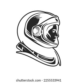 Elegant black and white astronaut logo. Ideal for a wide range of industries.