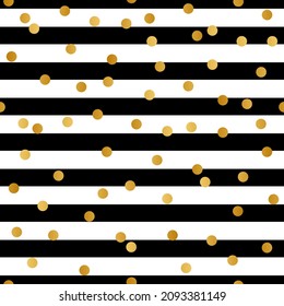 Elegant Black and White Background with Gold Dots