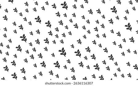 Elegante patrón botánico blanco y negro: diseño de Vector sin costuras para textiles, Fondo de pantalla y fondos, con motivos de follaje denso y minimalista para una decoración moderna