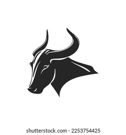 Elegant black and white bull logo. Perfect for a fashion brand or high end product.