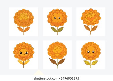 Elegant black and white and colorful flower silhouette vector art illustration design image set. Perfect for modern, artistic, and stylish floral decor and digital projects.