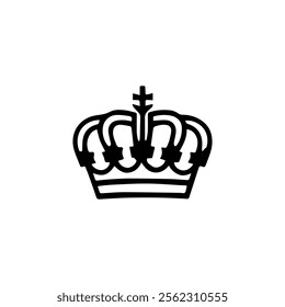 Elegant Black and White Crown Graphic Design