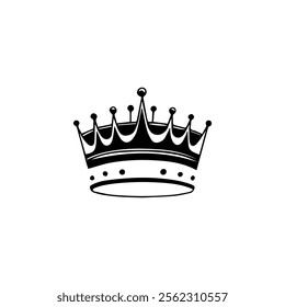 Elegant Black and White Crown Graphic Design