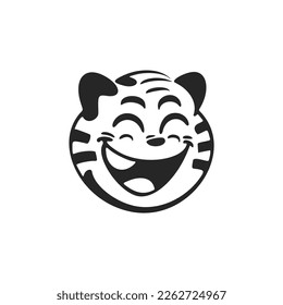 Elegant black and white cute tiger logo. Good for business and brands.