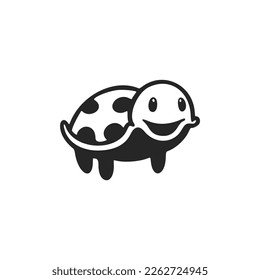 Elegant black and white cute turtle logo. Good for business.