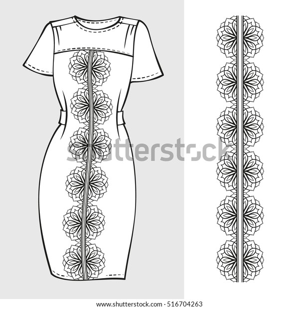 Download Elegant Black White Dress Mockup Pattern Stock Vector ...