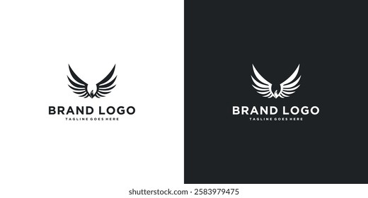 elegant black and white eagle logo