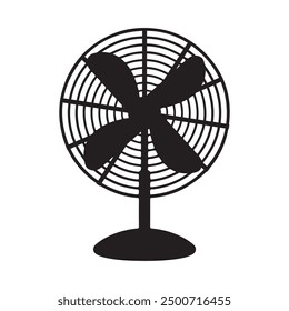 Elegant black and white fan illustration, showcasing a minimalist and sleek design.