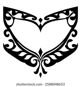 Elegant Black and White Floral Ornament: Vintage Symmetrical Pattern Design, Perfect for Decoration, Backgrounds, and Vector Art Projects