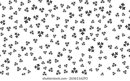 Elegant Black and White Floral Pattern: A Seamless Vector Background Featuring Stylish Blossoms, Perfect for Textile Design, Wallpaper and Creative Projects